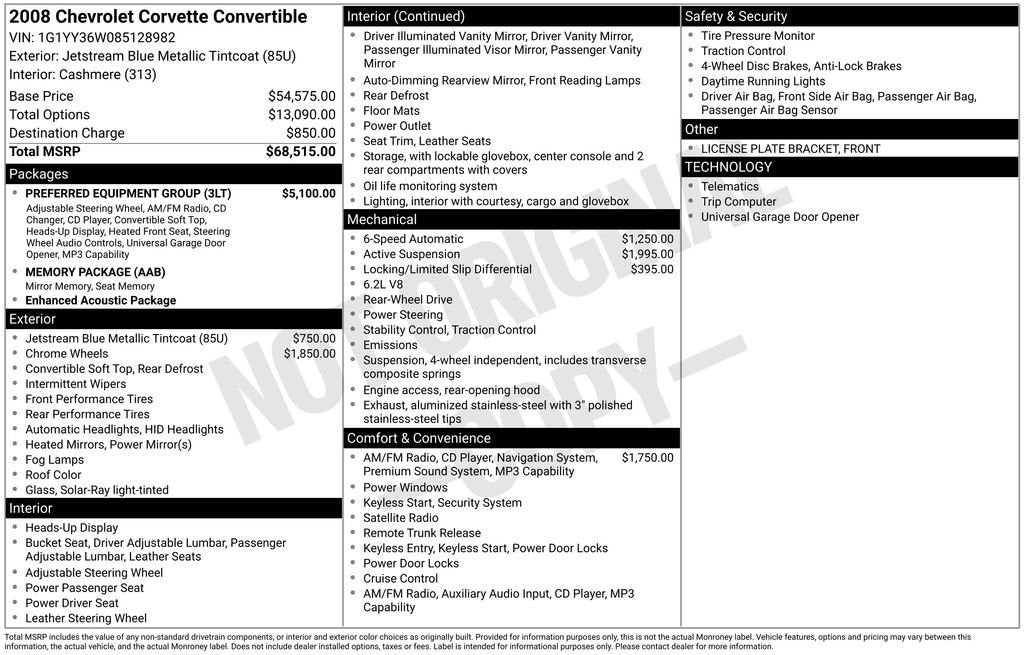 2008 Chevrolet Corvette Base