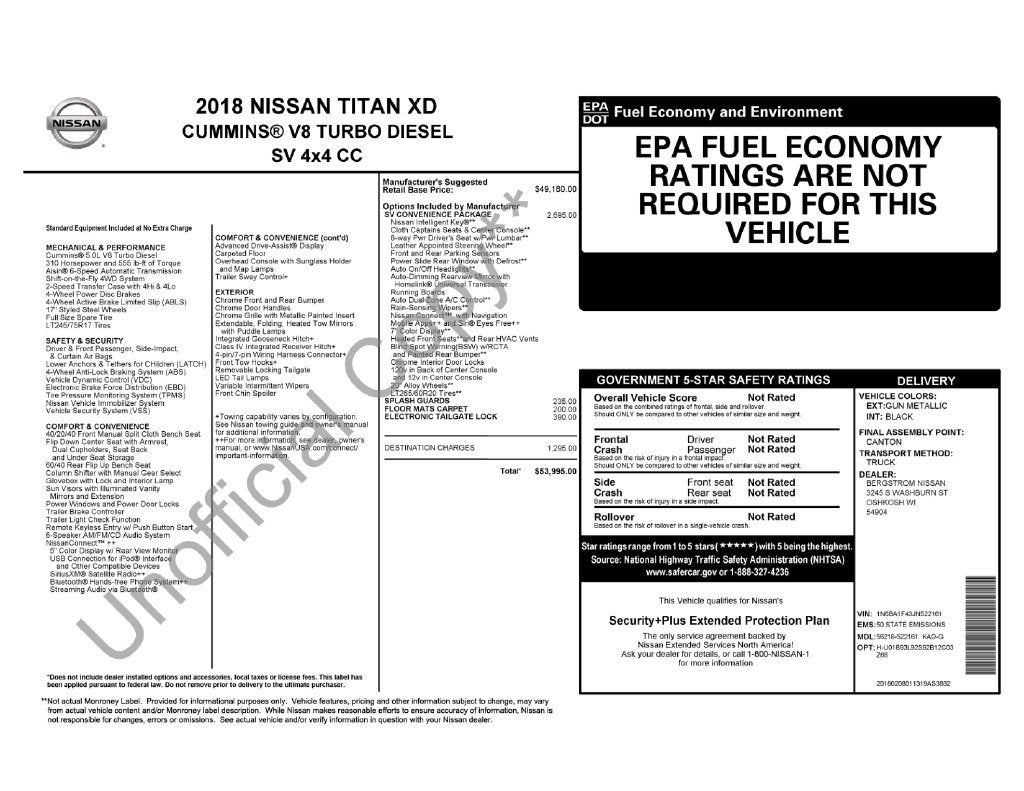 2018 Nissan TITAN XD SV Diesel