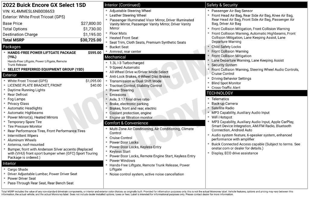 2022 Buick Encore GX Select